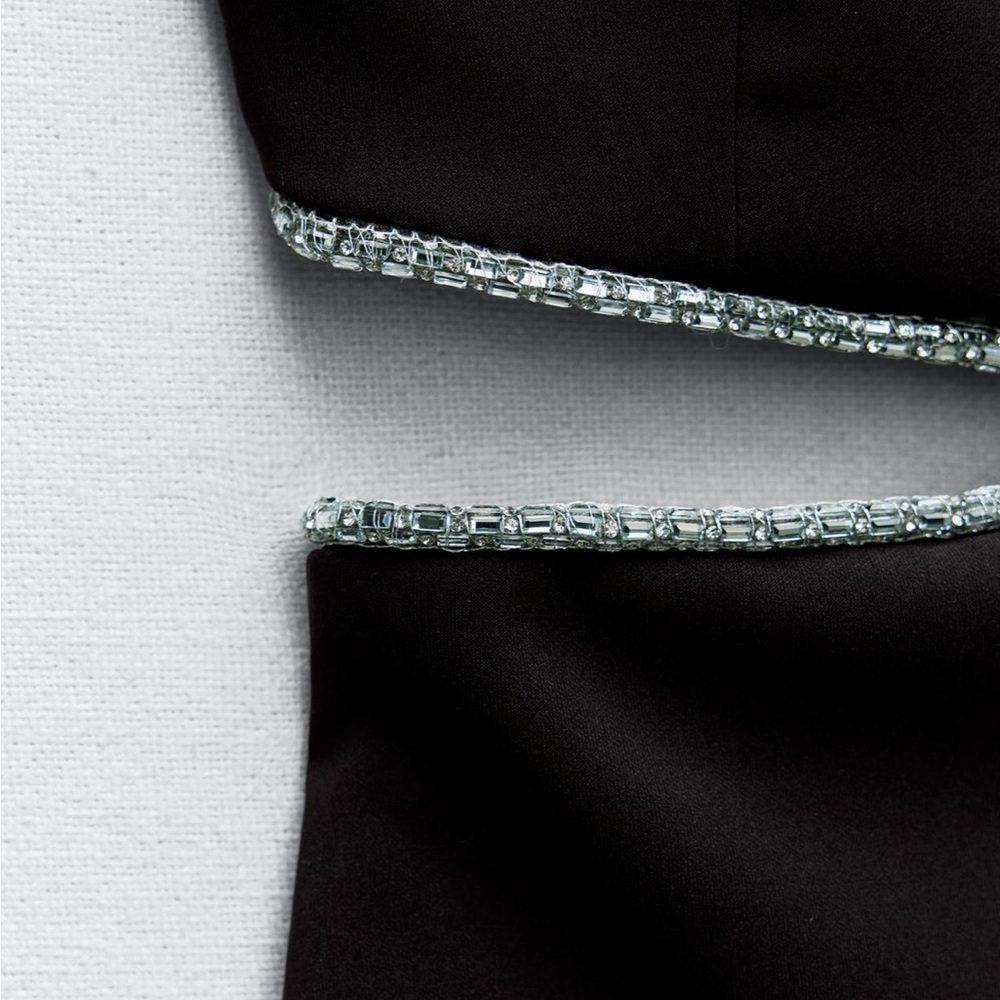 Zara limited edition rhinestone jewel cut out top - Picture 8 of 10